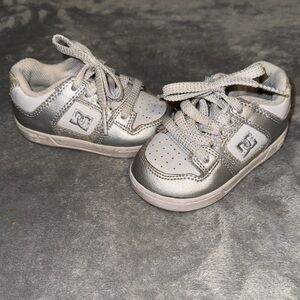 DC Silver Toddler Skate Shoes